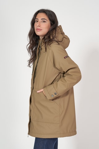 Impermeável com capuz - Castanho