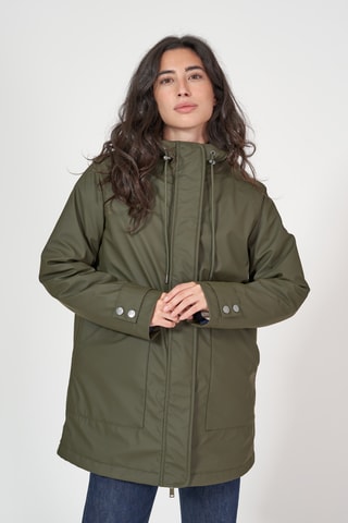 Impermeável com capuz - Caqui