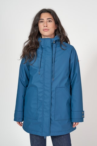 Impermeável com capuz - Azul-cobalto