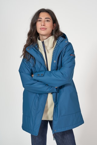 Impermeável com capuz - Azul-cobalto