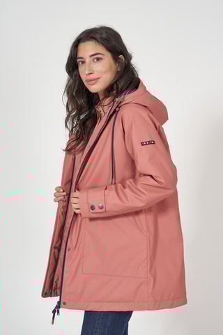 Impermeável com capuz - Coral