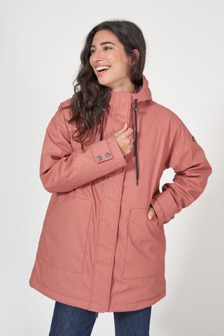Impermeável com capuz - Coral