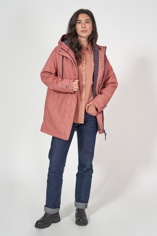 Impermeável com capuz - Coral