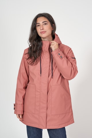 Impermeável com capuz - Coral