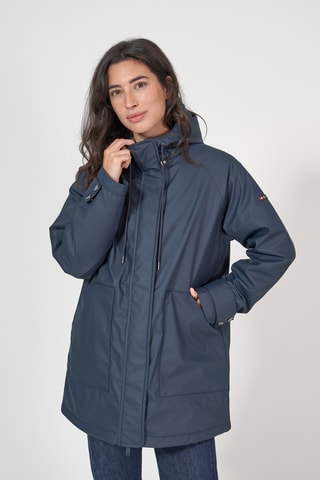 Impermeável com capuz - Azul-marinho