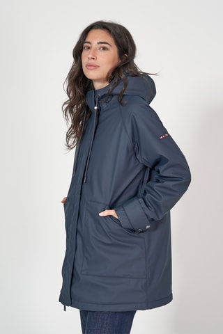 Impermeável com capuz - Azul-marinho