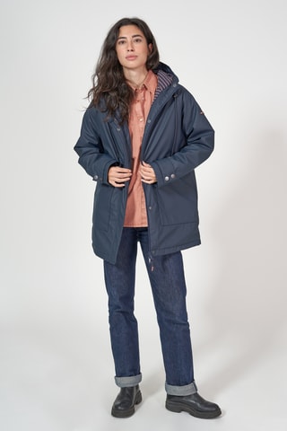 Impermeável com capuz - Azul-marinho