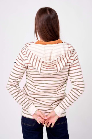 Sweat com capuz - Branco e castanho mesclado