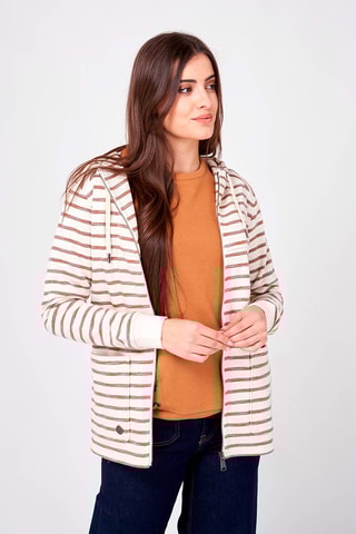 Sweat com capuz - Branco e castanho mesclado