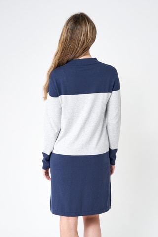 Vestido-sweat - Azul-marinho e cinzento-claro mesclado