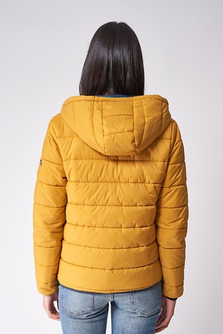 Blusão reversível com capuz - Amarelo e azul-marinho