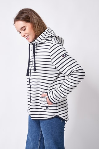 Sweat com capuz - Cru e azul-marinho