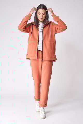 Casaco com capuz - Vermelho-tijolo