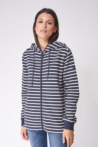 Casaco com capuz - Azul-marinho e cru