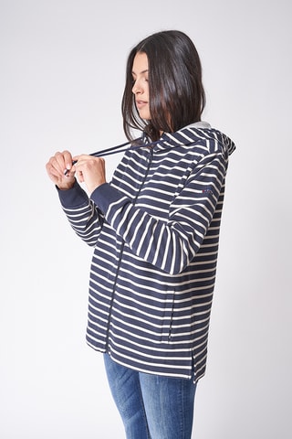 Casaco com capuz - Azul-marinho e cru