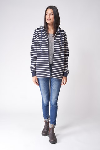 Casaco com capuz - Azul-marinho e cru