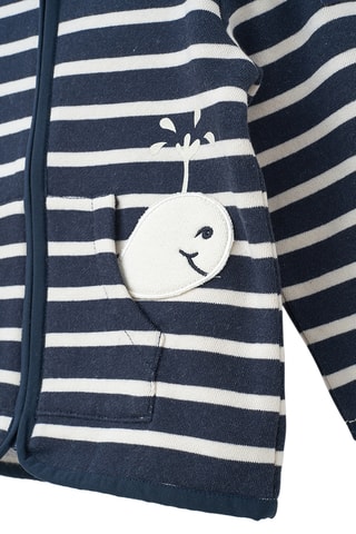 Sweat com capuz - Azul-marinho e branco