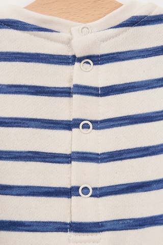 Vestido-sweat - Cru e azul-marinho