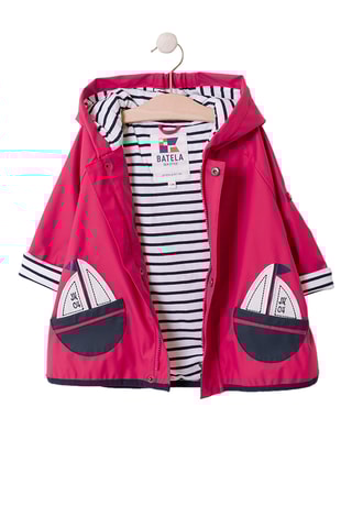 Impermeável com capuz - Rosa-escuro