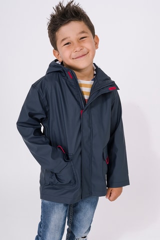 Impermeável com capuz - Azul-marinho