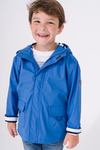 Impermeável com capuz - Azul-real