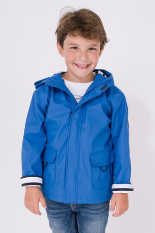 Impermeável com capuz - Azul-real