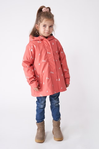 Impermeável com capuz - Coral