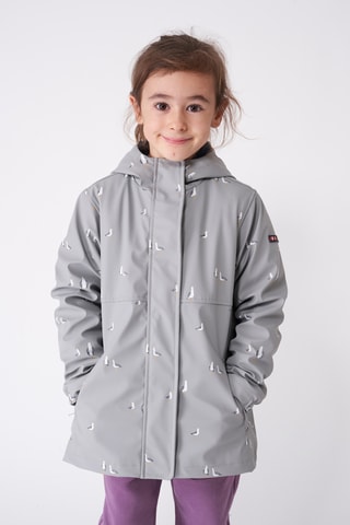 Impermeável com capuz - Cinzento