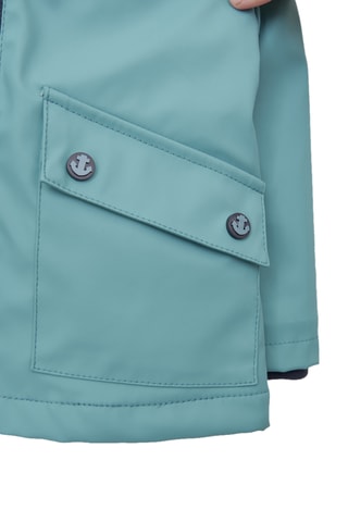 Impermeável com capuz - Verde-água