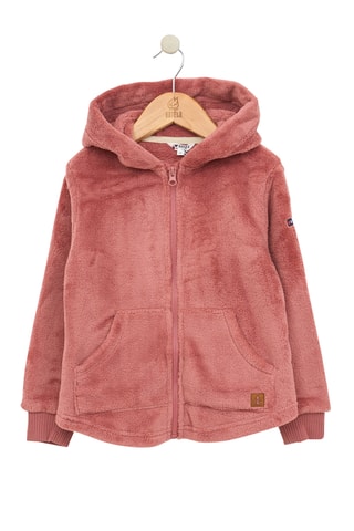 Casaco polar com capuz - Rosa-velho