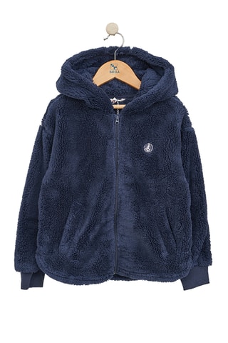 Casaco polar com capuz - Azul-marinho