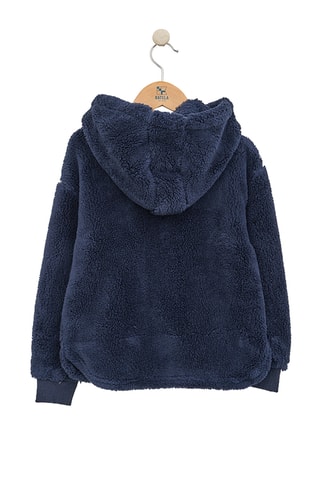 Casaco polar com capuz - Azul-marinho