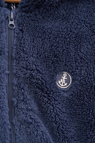 Casaco polar com capuz - Azul-marinho