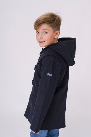 Parca com capuz em lã - Azul-marinho