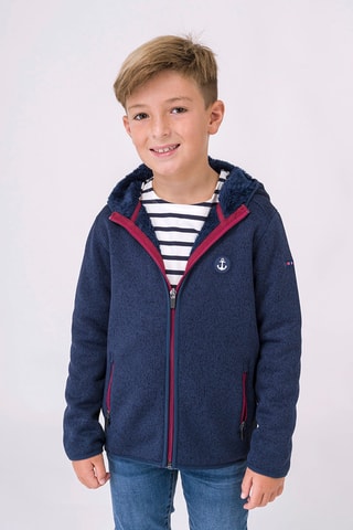 Casaco com capuz - Azul-marinho mesclado