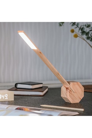 Candeeiro de escritório em madeira Octogon One Natural