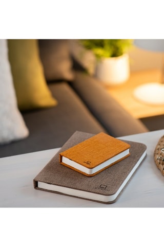 Candeeiro pequeno em forma de livro Smart Laranja e branco
