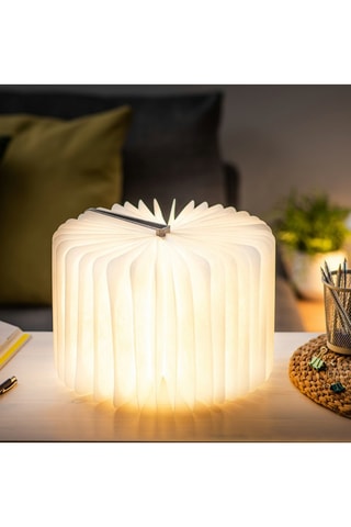 Candeeiro de mesa em forma de livro Smart Cinzento e branco