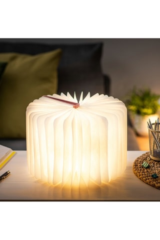 Candeeiro em forma de livro Smart Rosa e branco