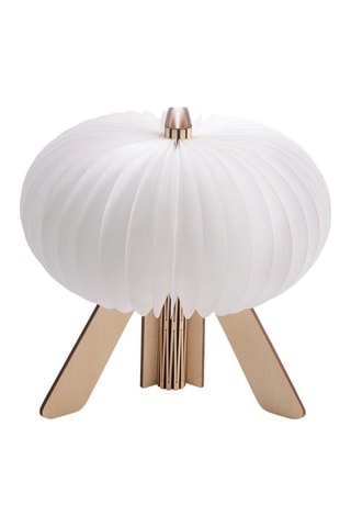 Candeeiro de mesa R-Space em madeira de ácer Natural e branco