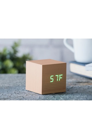 Despertador Cube Click Clock Natural e verde