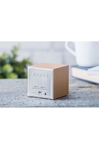 Despertador Cube Click Clock Natural e verde