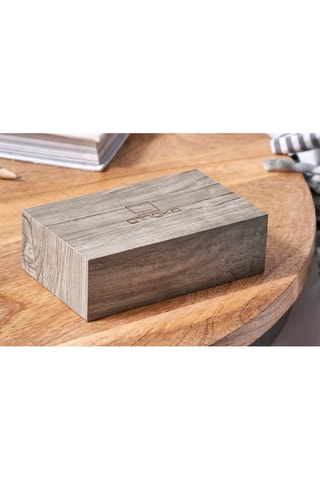 Despertador em madeira dura Flip Click Clock Natural e verde