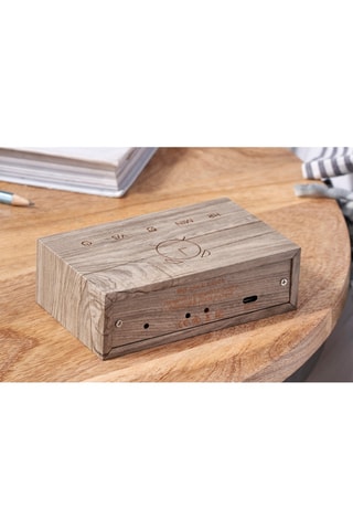 Despertador em madeira dura Flip Click Clock Natural e verde