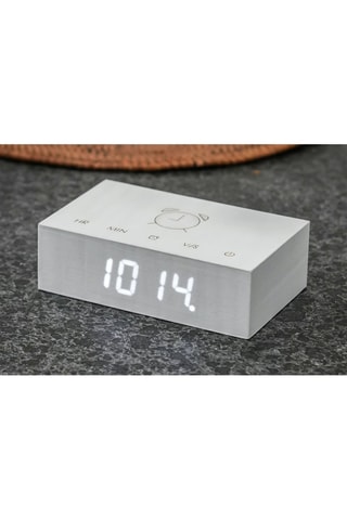 Despertador em madeira Flip Click - Branco