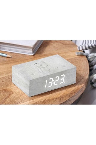 Despertador em madeira Flip Click - Branco