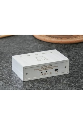 Despertador em madeira Flip Click - Branco