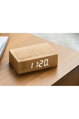 Despertador em bambu Flip Click Clock Natural