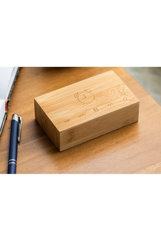 Despertador em bambu Flip Click Clock Natural