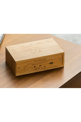 Despertador em bambu Flip Click Clock Natural